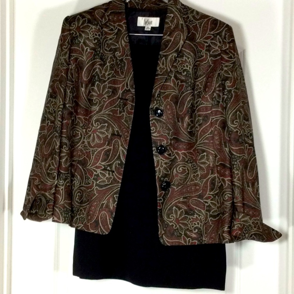 Paisley Blazer Skirt Suit Set